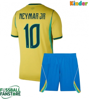 Brasilien Neymar Jr #10 Replik Heimtrikot Kinder WM 2026 Kurzarm (+ Kurze Hosen)